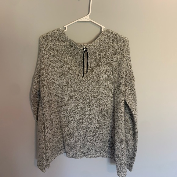 Soft Grey Sweater with Back Zipper - Picture 2 of 2